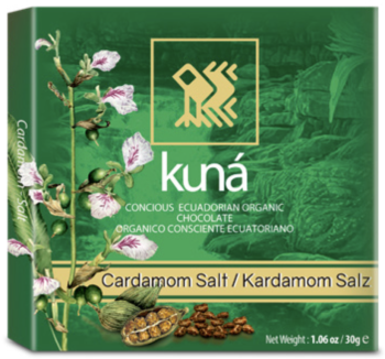 KUNÁ 71% Cardamomo  BIO Chocolate Orgánico 30gr 