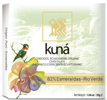 KUNÁ 82% Rio Verde Esmeraldas BIO Chocolate Orgánico 30gr 