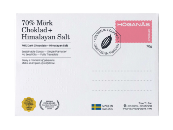 Höganäs Chocolate® 70% Dark chocolate + Himalaya pink salt