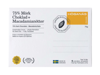 Höganäs Chocolate® 75% Dark chocolate + Macadamia