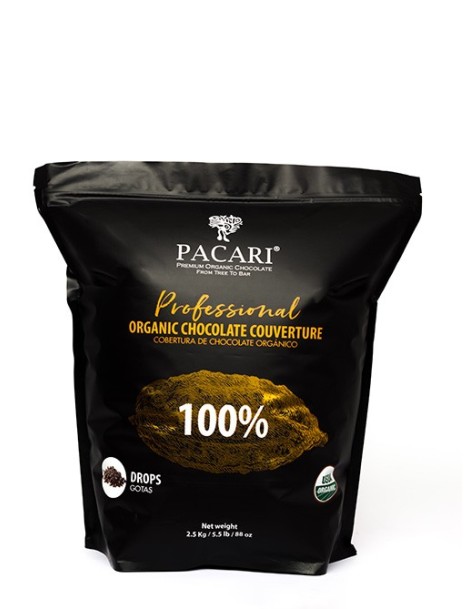 Paccari Chocolate Orgánico Couverture 100% - Piezas/Chips 1kg