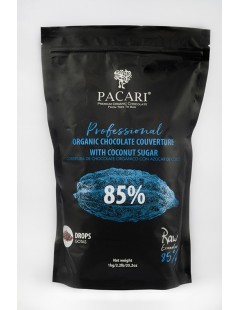 Paccari Chocolate Orgánico Couverture Raw 85% - Pieces/Chips 1kg