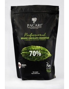 Paccari Chocolate Orgánico Couverture Raw 70% - Pieces/Chips 1kg