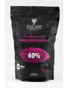 Paccari Chocolate Orgánico Couverture 60% - Pieces/Chips 1kg