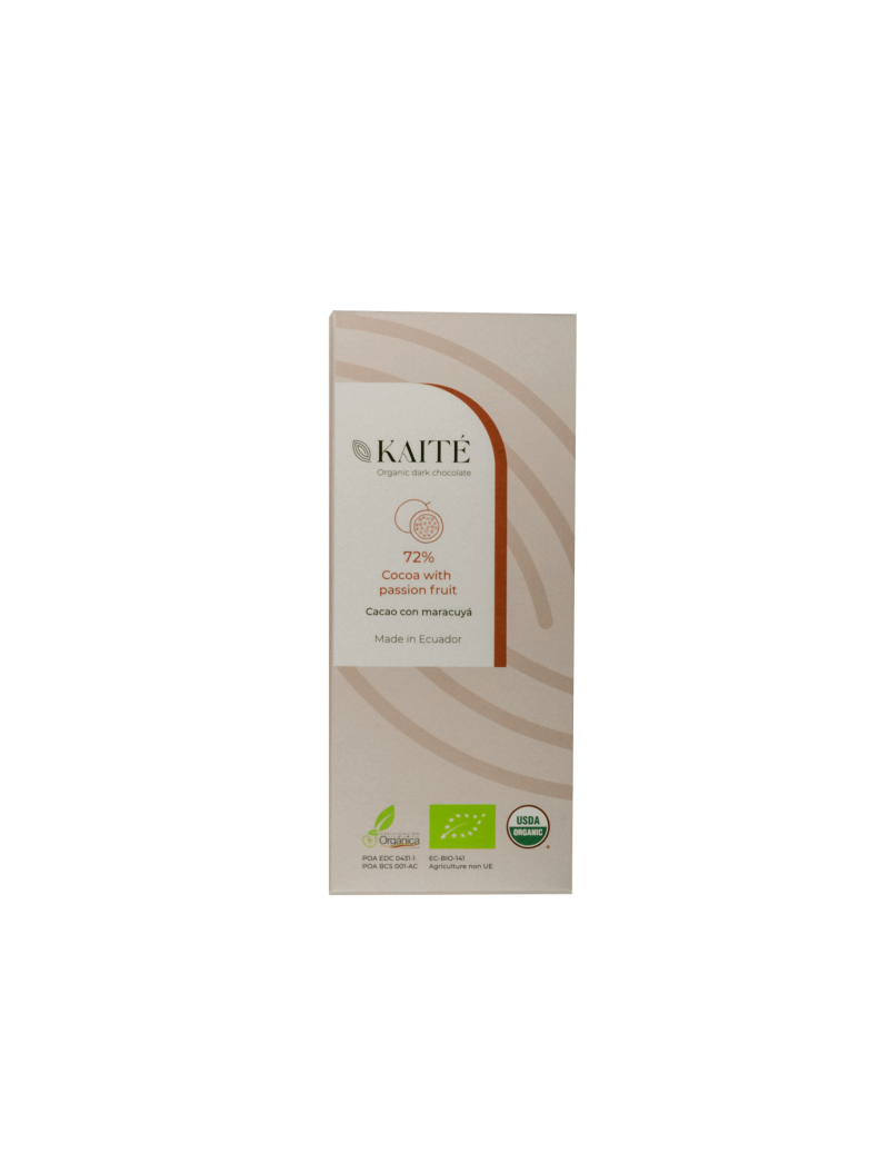 Kaité Chocolate orgánico 72% con Maracuyá 50gr