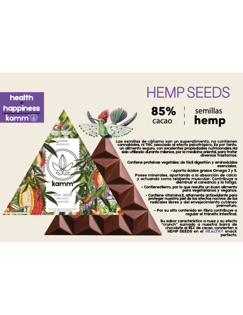 Kamm Chocolate Hemps Seeds 85% 60g