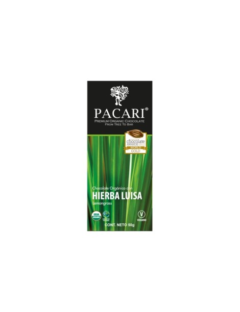 Paccari Chocolate Bar 60% Hierba Luisa 50gr
