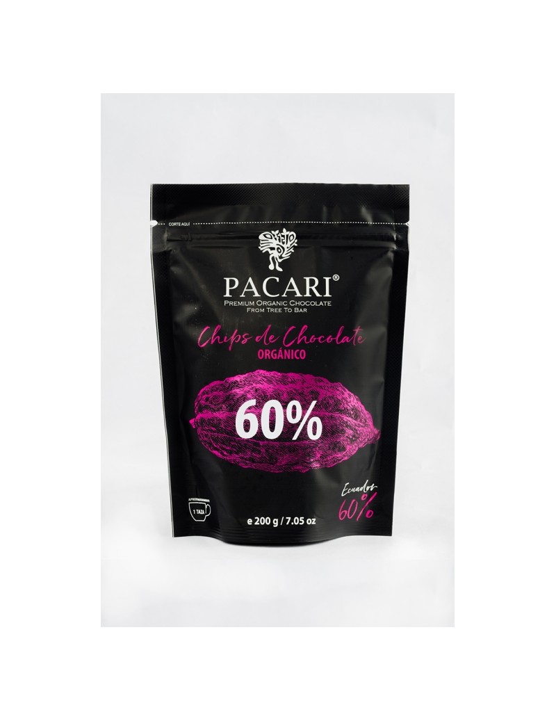 Paccari Chocolate Orgánico Couverture 60% - Pieces/Chips 1kg