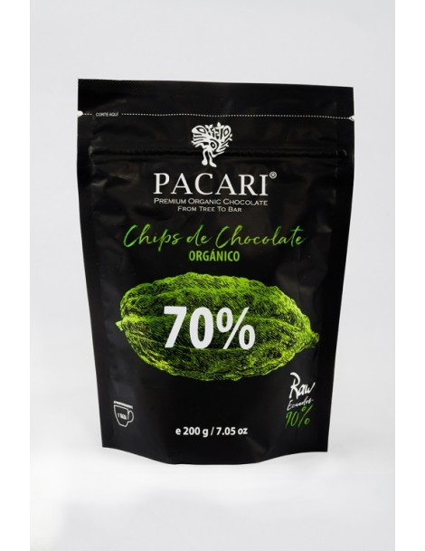 Paccari Chocolate Orgánico Couverture Raw 70% - Pieces/Chips 1kg