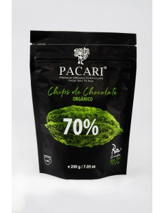 Paccari Chocolate Orgánico Couverture Raw 70% - Pieces/Chips 1kg
