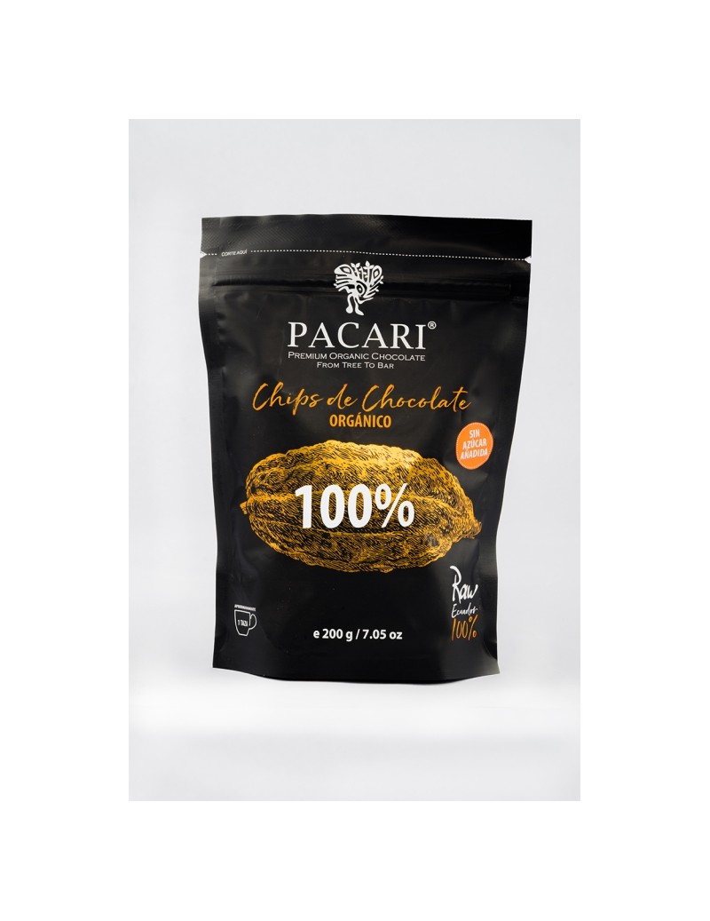 Paccari Chocolate Orgánico Couverture 100% - Piezas/Chips 1kg