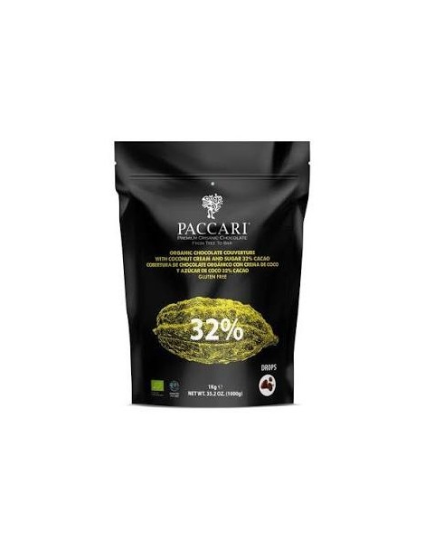 Paccari Chocolate Orgánico Couverture 32% - Pieces/Chips 1kg