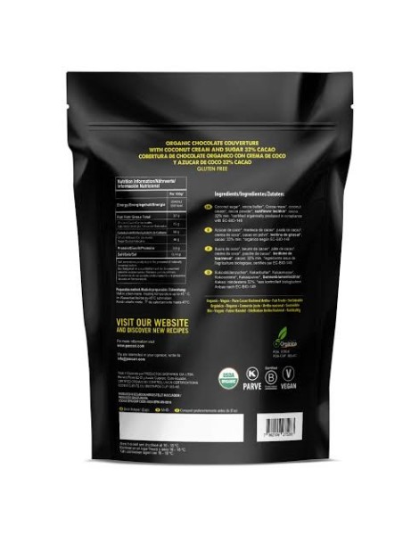 Paccari Chocolate Orgánico Couverture 32% - Pieces/Chips 1kg