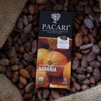 Chocolate Pacari Negro Orgánico Naranja - Barra 50gr