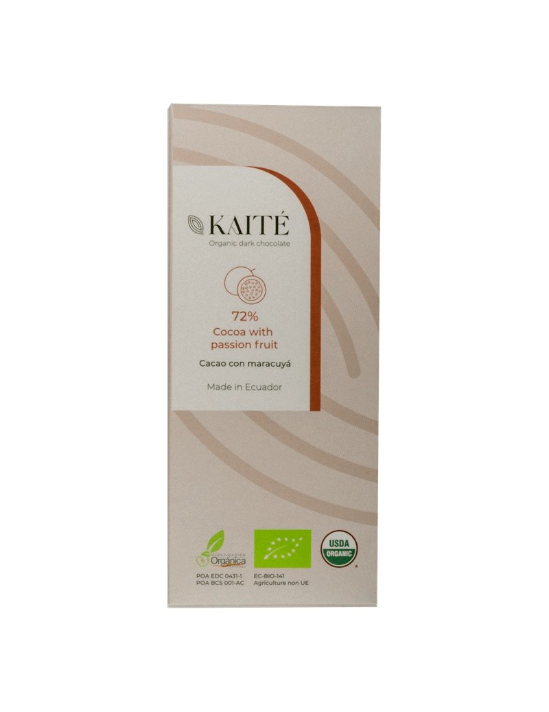 Kaité Chocolate orgánico 72% con Maracuyá 50gr