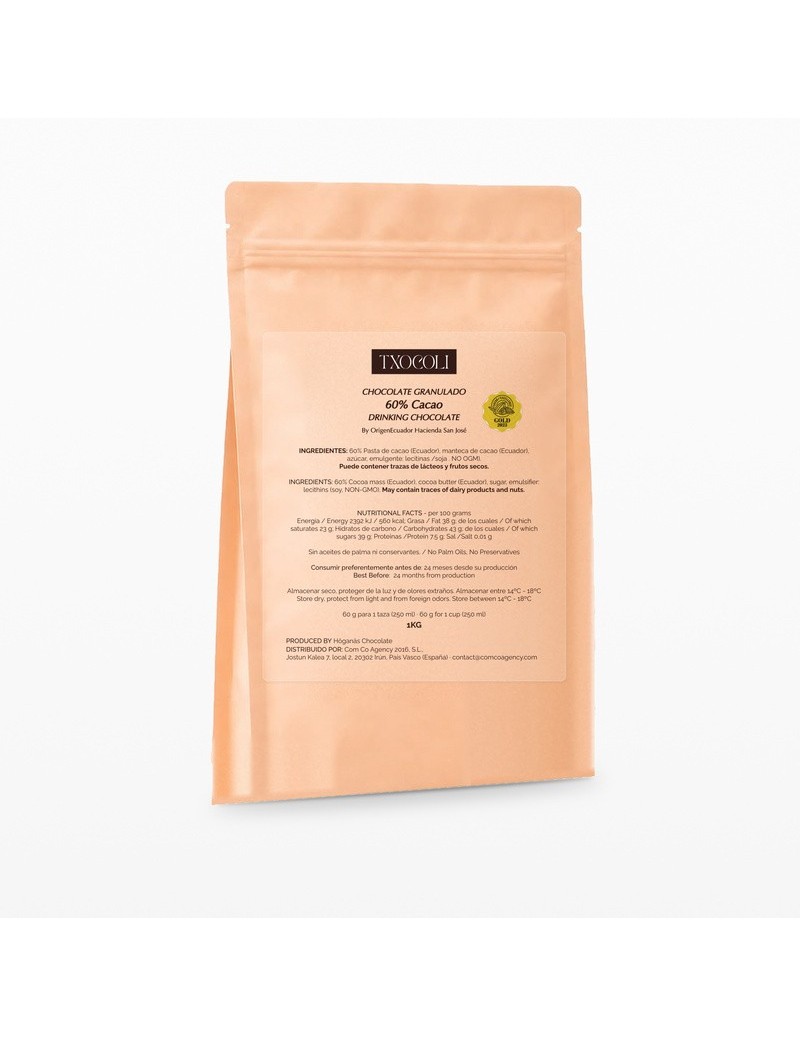 Txocoli Chocolate - Drinking Chocolate 60% 1kg