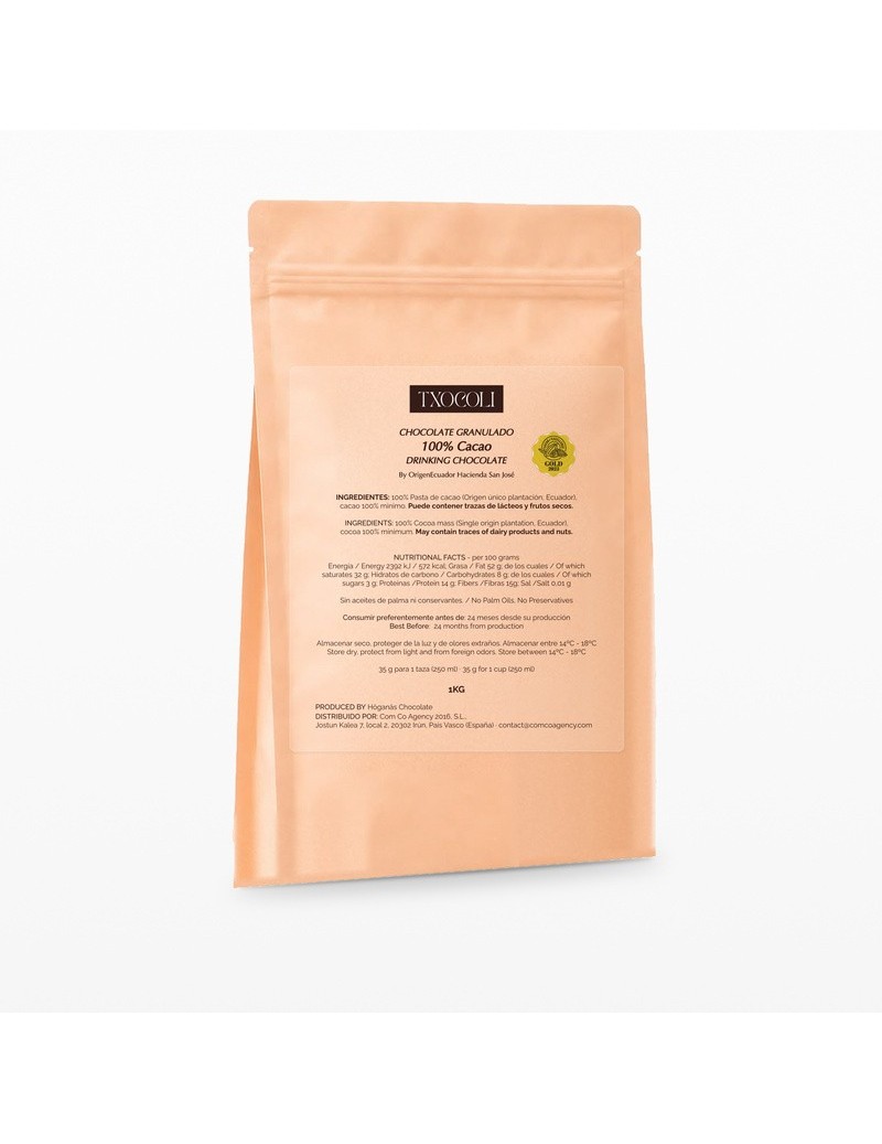 Txocoli Chocolate - Drinking Chocolate 100% 1kg
