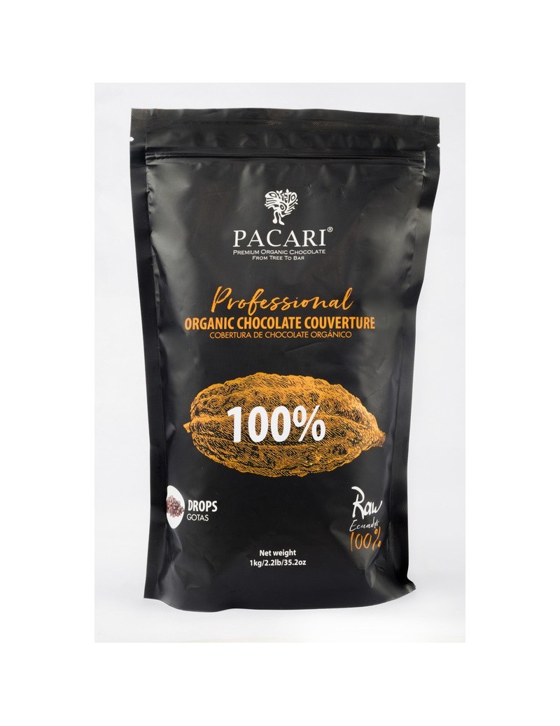 Paccari Chocolate Orgánico Couverture 100% - Piezas/Chips 1kg