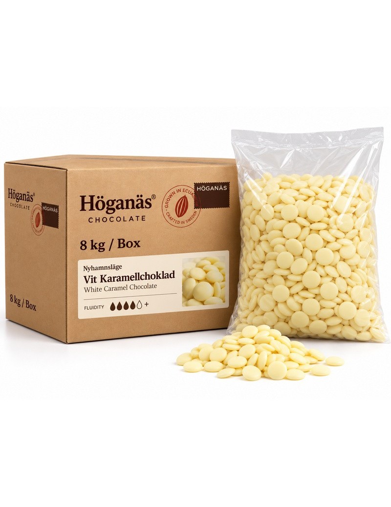 Höganäs Chocolate® White Caramel Couverture "NYHAMNSLÄGE" 8kg box