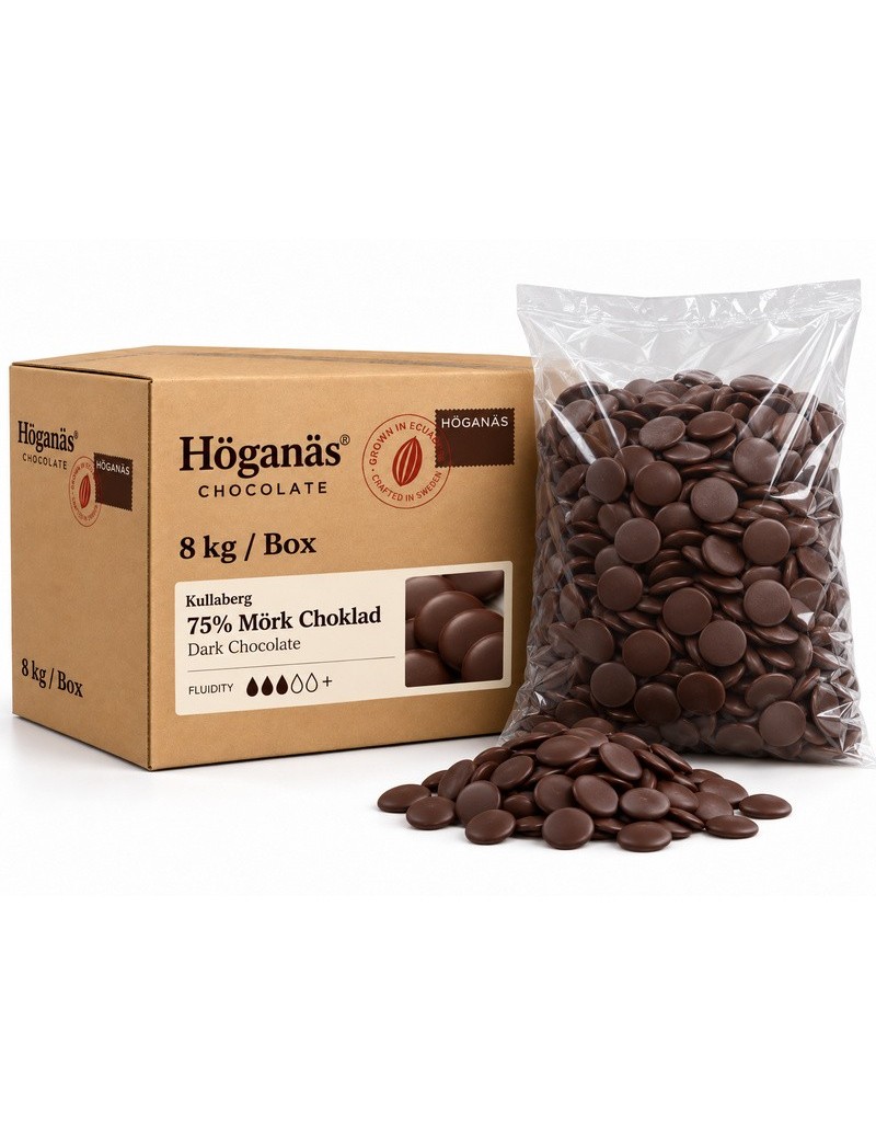Höganäs Chocolate® 75% Dark Couverture "KULLABERG" 8kg box