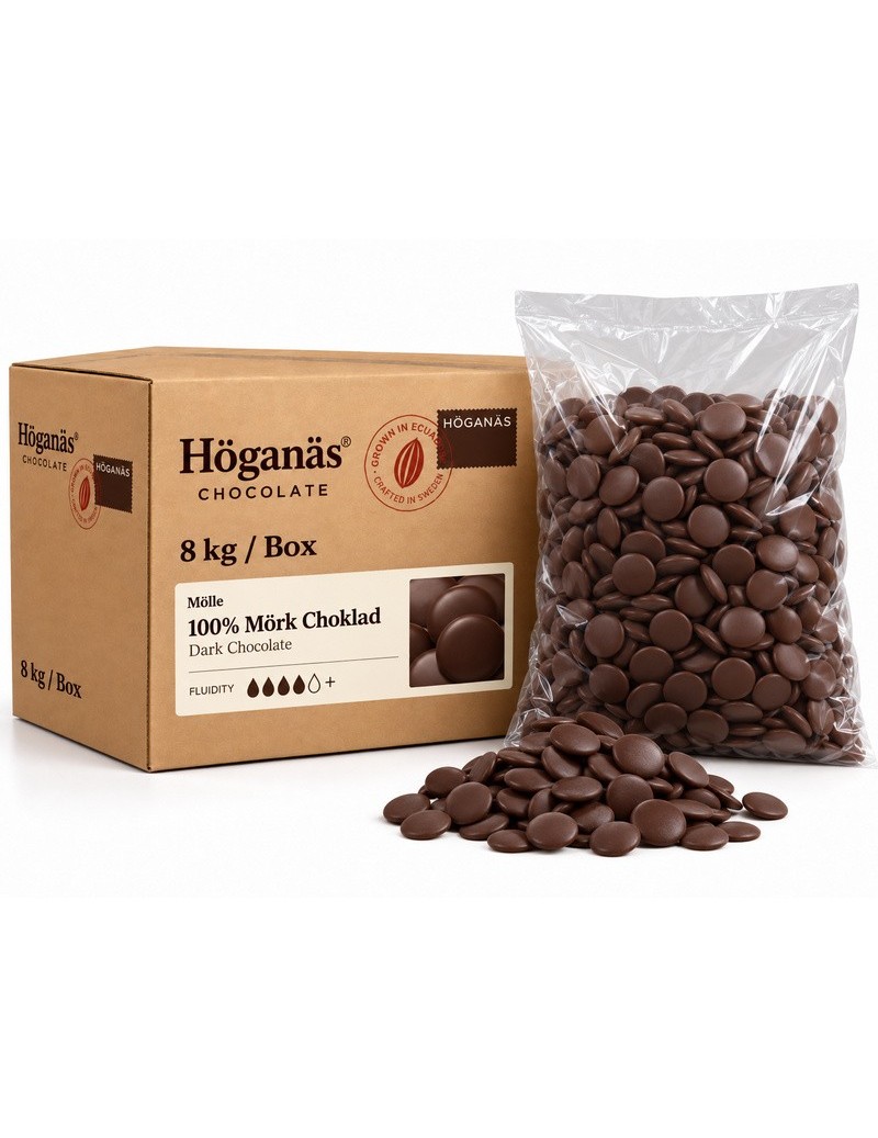 Höganäs Chocolate® 100% Dark Couverture "MÖLLE" 8kg box