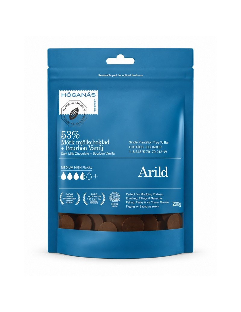Höganäs Chocolate® 53% DarkMilk Couverture "ARILD" 200gr