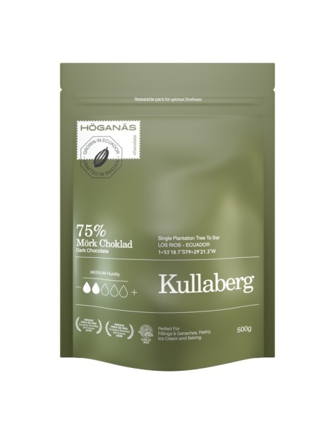Höganäs Chocolate® 75% Dark Couverture "KULLABERG" 500gr