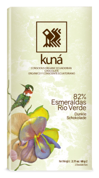 KUNÁ 82% Rio Verde Esmeraldas BIO Chocolate Orgánico 2x30gr